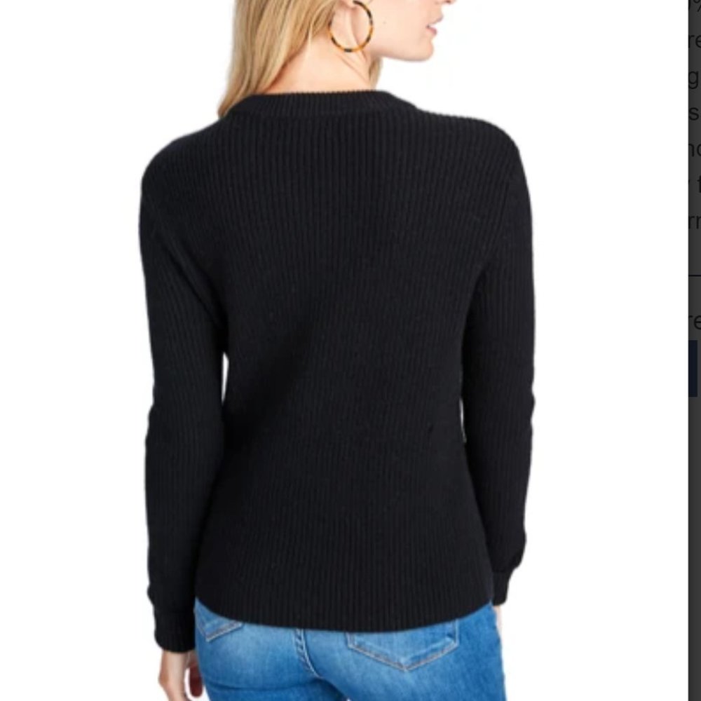 Vineyard Vines | Cable Front Jet Black Sweater - Picture 8 of 10